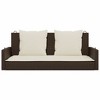 vidaXL Swing Bench Brown PE rattan, powder-coated steel, polyester - 4 of 4