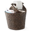 Casafield Toilet Paper Magazine Storage Basket with Roll Holder, Woven Water Hyacinth Wicker Bathroom Storage Bin - 4 of 4