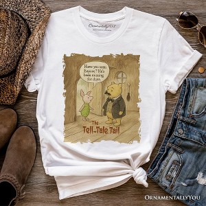 Edgar Allan Pooh T-Shirt, Vintage Halloween Mystery Piglet and Eeyore Tale Tee White 3XL - 1 of 4