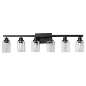 DAKAFUL Modern Bathroom Vanity Light, 4/5/6/8/10-Light Vanity Fixtures with Clear Glass Shade, Reversible Wall Sconces Over Mirror,for Bedroom - 1 of 4