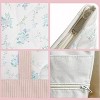 Women Top Zipper Large Floral Quilted Tote Bag for Work Travel Gym Shopping (PINK/BLUE) - 4 of 4