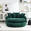 Oversized Chenille Bean Bag Sofa with 5 Pillows, Lazy Sofa Memory Foam Floor Couch with Wrap-Around Backrest - ModernLuxe - 2 of 4