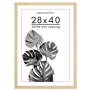 Americanflat Poster Frame with Mat - Wooden Picture Frame with Plexiglass Cover - 1 of 4