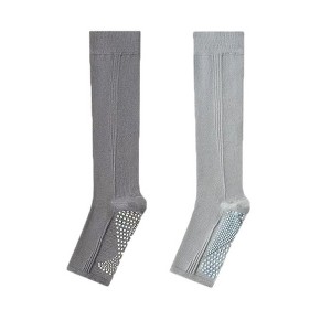 Anna-Kaci Unisex Non-Slip Crew Socks Two-Pack with Gripper Soles and Soft Stretch Fabric - 1 of 4
