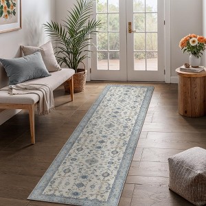 Abynow Medallion Diamond Distressed Rustic Indoor Area Rug - 1 of 4