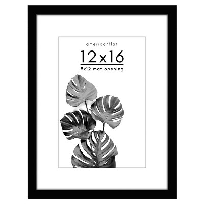 Americanflat Picture Frame with Mat - Wood with Glass Cover