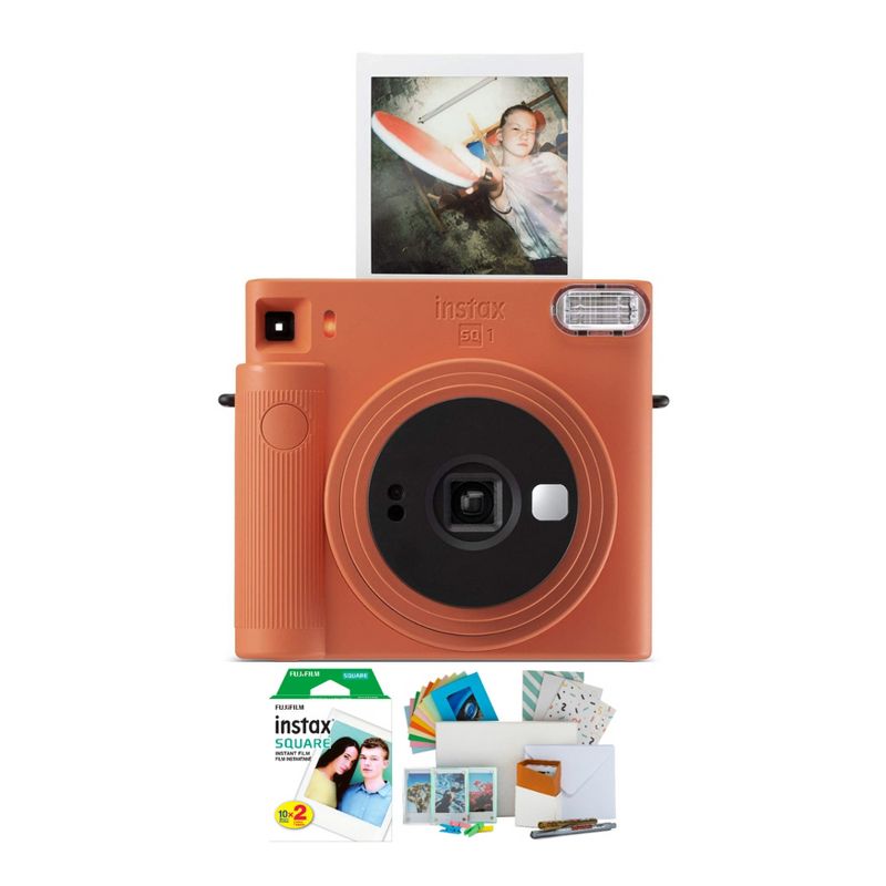 Fujifilm Instax Square SQ1 Instant Camera (Terracotta Orange) Film Bundle, 1 of 4