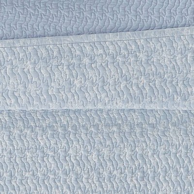 Majesty Blue Cotton Full Quilt Set with Floral Design