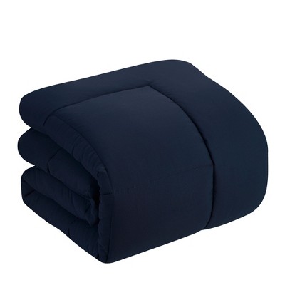 Navy Queen Reversible Down Alternative Microfiber Comforter
