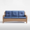 POCASSY 74" Wide Outdoor Sofa Patio Couch, All Weather Yellow Wicker 3-Seater Outdoor Furniture Sofa with Comfort Thick Cushion for Porch Deck Balcony - 2 of 4