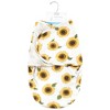 Hudson Baby Infant Girl Plush Faux Fur Swaddle Wrap, Sunflower, 0-3 Months - 2 of 2