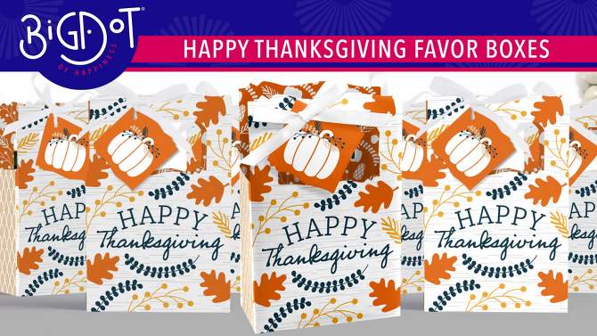 Big Dot of Happiness Happy Thanksgiving - Fall Harvest Party Favor Boxes - Set of 12, 2 of 8, play video