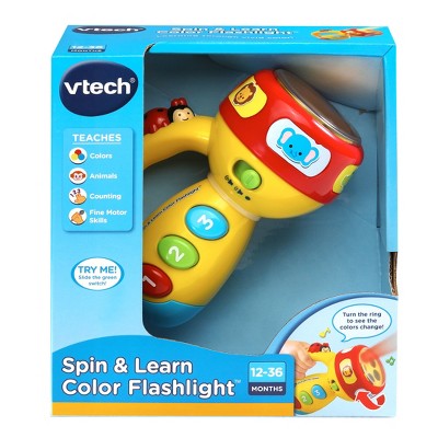 vtech spin and learn color flashlight pink