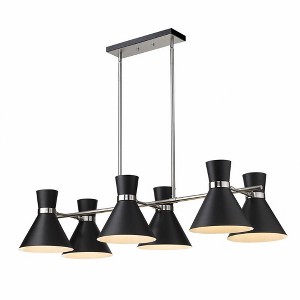 Z-Lite Soriano 6 - Light Island Pendant Light in  Matte Black/Brushed Nickel - 1 of 2