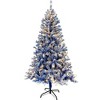 VisioGear Craft Activity Kits 6FT Pre-Lit Hinged Artificial Fir Christmas Tree, Christmas Tree with 750 Branch Tips X-mas, Blue, 72.00"*39.60"*39.60" - 2 of 4