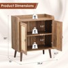 FURNIinspire Utility Storage Cabinets Storage Cabinet With Rattan Door, Sideboard Buffet Cabinet With Storage, Light Brown, 15"*26.4"*30" - 3 of 4
