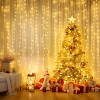 FAAYFIAN 300-LED USB Fairy Curtain Lights, Dimmable 8-Mode String Lights with Remote and Timer for Bedroom Wall & Christmas Party - 2 of 4