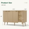 FURNIinspire Utility Storage Cabinets 4 Door Large Capacity Lockers, Sideboard Buffet Cabinet With For Dining Room, Wood color, 13.8"*47.2" *30" - 3 of 4