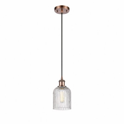 Bridal Veil - 1 Light Cord Hung Mini Pendant In Art Deco Style-9 Inches Tall and 5 Inches Wide