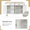Kitchen Cart with Solid Wood Top, 4 Door Cabinet and Two Drawers - 3 of 4