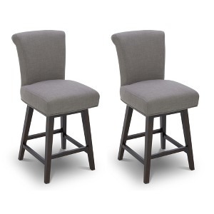 Spruce&Spring Upholstered 26-inch Counter Height Swivel Barstool - 1 of 4
