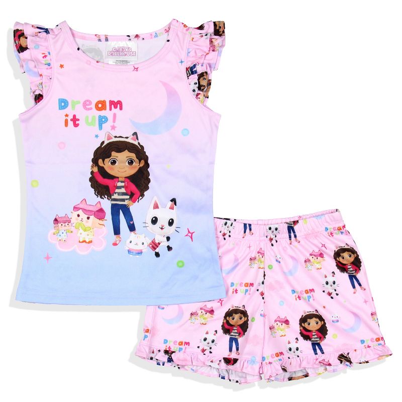 Gabby's Dollhouse Toddler Girls' Dream It Up Sleep Pajama Sleep Set Shorts Pink, 1 of 8