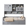 Twin/Full Size Wooden Daybed with All-in-One Storage Cabinet, Open Shelves and Under-bed Storage Space, White/Gray-ModernLuxe - 3 of 4