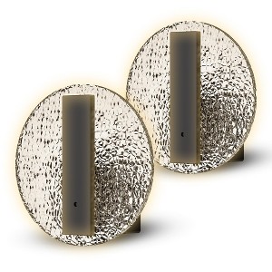 YANSUN 2-Pack 1W Black Plug-In Night Lights with Diamond Crystal Acrylic Cylinder, Sliding Dimming, Warm 3000K - 1 of 1