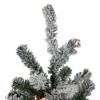 Northlight 7.5' Prelit Artificial Christmas Tree Flocked Natural Emerald - Warm Clear Lights - 2 of 4