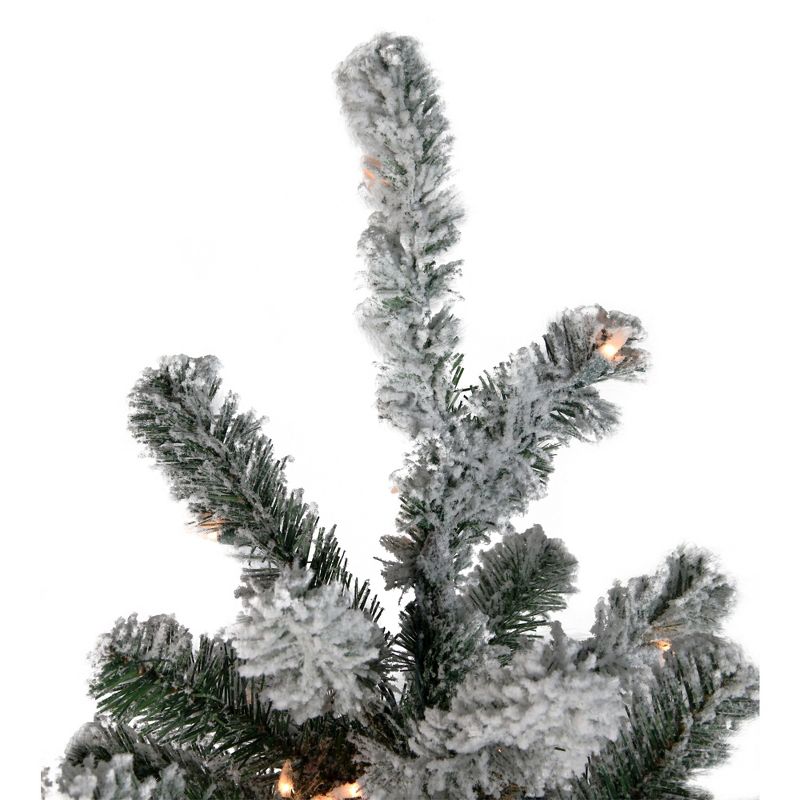 Northlight 7.5' Prelit Artificial Christmas Tree Flocked Natural Emerald - Warm Clear Lights, 3 of 7