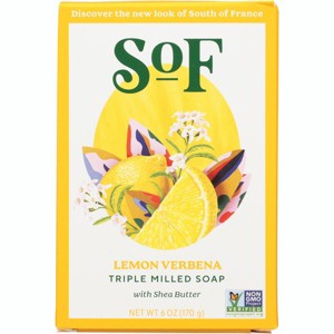 South of France Triple Milled Soap - Lemon Verbena 6 oz Bar. - 1 of 4