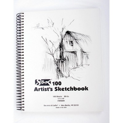 Sax 100 Artist's Sketchbook, 80 lb, 11 x 14 Inches, White