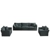 3 Piece Chenille Sofa Set with Round Arms, Modern Style, Flexible Combination, and Superior Comfort for Living Room - 3 of 4