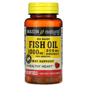 Fish Oil 1000 Mg No Burp Softgel, By Mason Vitamins - 90 Ea - 1 of 2