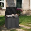 Naysaye Deck Boxes, 30 Gal Outdoor Storage Deck Box, Small Patio Storage Bin for Garden Tools, Black, 22.09"*17.09"*20.87" - 4 of 4