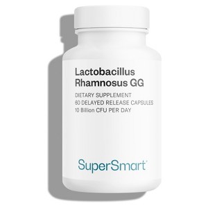 SuperSmart Lactobacillus Rhamnosus GG 10 Billion CFU per Day (LGG Probiotic with Inulin) | Non-GMO & Gluten Free - 60 Delayed Release Capsules - 1 of 4