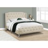 Monarch Specialties Bed, Queen Size, Bedroom, Upholstered, Beige Linen Look, Chrome Metal Legs, Transitional - 2 of 4