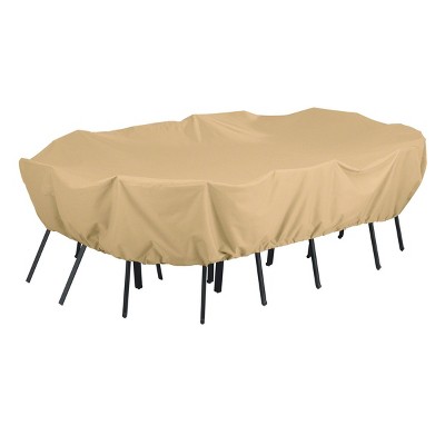 Classic Accessories 128" Terrazzo Water Resistant Patio Table & Chair Set Cover - Tan: Durable Outdoor Protection
