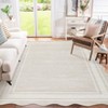 Modern Solid Scalloped Area Rug Machine Washable Rug  with Non-Slip Backing  Low Pile Stain Resistant Floor Cover for Living Room Bedroom Office - 3 of 4