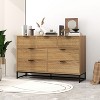 Okak Luxury Dresser w 6 Carving Drawer,Sturdy Metal Support,Storage Chest Cabinet w Gold Handles for Bedroom Organization Living Room Entryway - 2 of 4