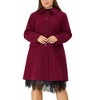 INSPIRE CHIC Women's Winter Collared Flap Pocket Single Breasted Back Split Buttoned Long Overcoats - 2 of 4