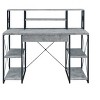 Vynxaria Modern Industrial All Purpose Writing Desk - Gray Finish (White/Black/Faux Concrete Optional), 1 Drawer, 8 Compartments, Metal Sled Base - 4 of 4