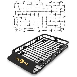 Universal Roof Rack Basket, 200 Lbs Capacity with Extension Car Top Luggage Holder Carrier Basket for SUV, Truck, & Car Steel Construction - 1 of 4