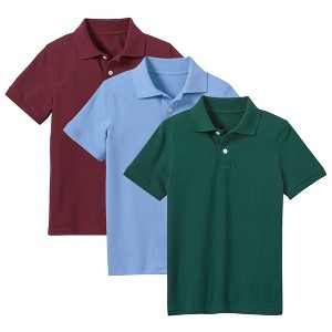 JumpStart Classic Boy's Short Sleeve Polo Shirt-3 Pack - 1 of 2