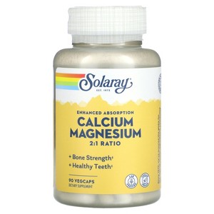 Solaray Enhanced Absorption Calcium Magnesium, 90 VegCaps - 1 of 4