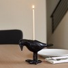 Decorative Crow Taper Candle Holder - Bird Candle Stand Holder for Shelf, Office Desk, or Mantle Accent - Table Centerpiece or Home Decor - 4", Black - 3 of 4