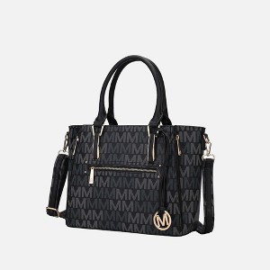 MKF Collection Siena Women's M Signature Handbag by Mia K- Black - 1 of 4