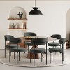 WestinTrends Alexandria Mid-Century Modern Upholstered Faux Shearling Round Dining Chairs - 2 of 4