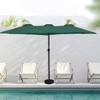 Northlight 15' Outdoor Patio Market Umbrella with Hand Crank, Green - 2 of 4