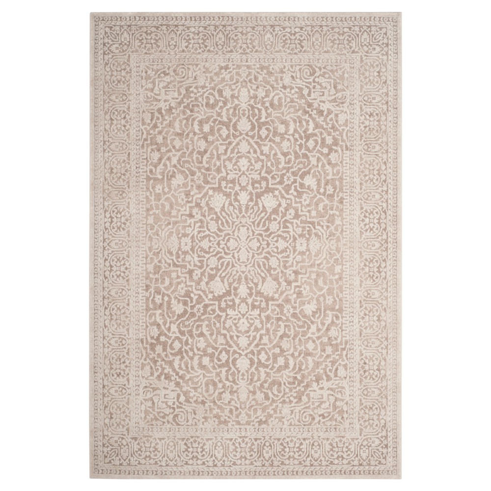 4'x6' Floral Loomed Accent Rug Cream/Beige - Safavieh